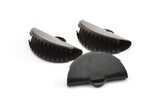 Black Ribbon Crimp, 12 Oxidized Brass Black Ribbon Crimp Ends With 1 Loop, Findings (25x12mm) D0404 S112