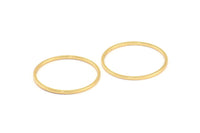24mm Circle Connector, 12 Gold Plated Brass Circle Connectors (24x1x1mm) Bs 1092 Q0384