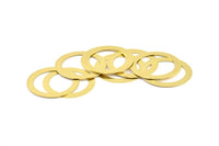 Brass Circle Connectors, 12 Raw Brass Circle Connector Rings (32x4x0.4mm) A0972
