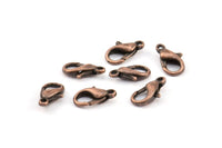 Bronze Parrot Clasp, 24 Bronze Plated Brass Lobster Claw Clasps (12x7.5x3.5mm) A0886