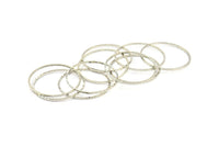 Silver Textured Ring, 12 Silver Tone Textured Circles (35mm) A0590 H1323