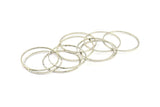 Silver Textured Ring, 12 Silver Tone Textured Circles (35mm) A0590 H1323
