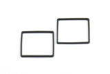 Black Square Pendant, 12 Oxidized Brass Black Square Connectors (20x0.9x0.8mm) Bs 1121 S270