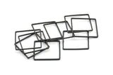 Black Square Pendant, 12 Oxidized Brass Black Square Connectors (20x0.9x0.8mm) Bs 1121 S270