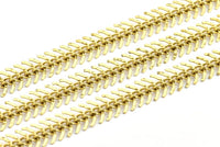 Fish Bone Chain, 2 M Raw Brass Fish Bone Chain, (9mm ) Z094
