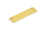 Rectangle Stamping Blank, 8 Raw Brass Rectangle Stamping Blanks With 2 Holes Pendants (30x8x0.8mm) Y245