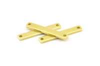 Rectangle Stamping Blank, 24 Raw Brass Rectangle Stamping Blanks With 2 Holes Pendants (30x5x1.5mm) A0560
