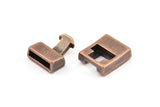 Leather Cord Clasp, 10 Antique Copper Plated Zinc Alloy Clasp For Leather Cord (31x17.5x6.5mm)