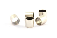 Antique Silver Tube Beads - 12 Antique Silver Plated Brass Tube Beads (12x12mm) Bs 1470 H0368