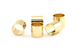 Gold Tube Beads - 6 Gold Plated Brass Tube Beads (12x12mm) Bs 1470 Q0331