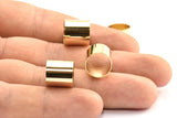 Gold Tube Beads - 6 Gold Plated Brass Tube Beads (12x12mm) Bs 1470