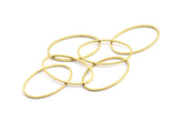 Brass Oval Connectors, 50 Raw Brass Oval Shaped Rings (16x26x0.8mm) BS 1861