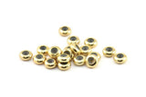 Gold Bead, 6 Gold Plated Bead Keeper, Silicone And Brass, Rondelle With 5mm Hole (9.5x4.3mm) BS 1741 Q0399