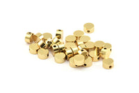 Round Spacer Bead, 8 Gold Plated Brass Circle Industrial Spacer Bead, Findings (8x4.15mm) D0211 Q0027