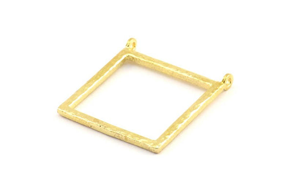 Reading Glasses Pendant, 2 Raw Brass Square For Glass With 2 Loops, Geometric Pendant, Findings (32x2.5x2.5mm) U040