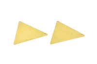 Geometric Brass Pendant, 6 Raw Brass Triangle Charms With 2 Holes (26x0.5mm) N697
