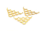 Brass Crescent Pendant, 2 Raw Brass Textured Wide Crescent Moon Necklace Pendants With 2 Loops, Charms (27x45x1.5mm) BS 1961
