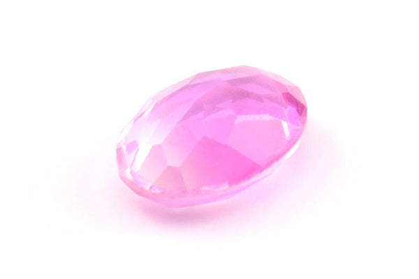 Cam Oval Boncuk, 2 Cam Pembe ve Leylak Rengi Kabaşon Oval Boncuk (18x13x8mm) GG08