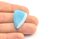 Blue Cat&#39;s Eye Stone, 2 Blue Cat&#39;s Eye Gemstones in Teardrop Shape (38x20x4mm) X069