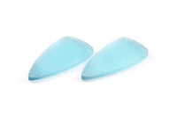 Turquoise Cat&#39;s Eye Stone, 2 Turquoise Cat&#39;s Eye Gemstones in Teardrop Shape (38x20x4mm) X070