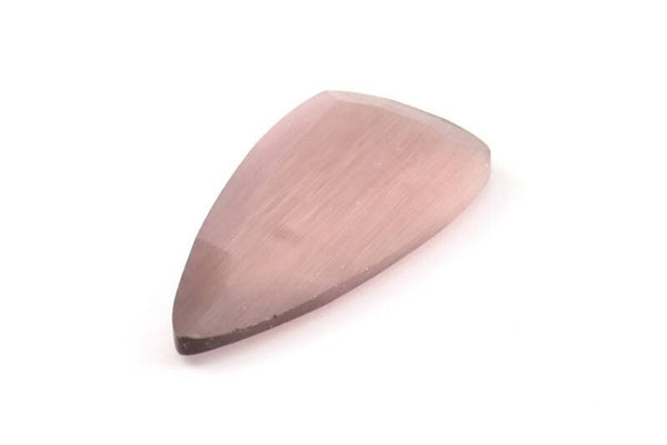 Lilac Cat&#39;s Eye Stone, 2 Lilac Cat&#39;s Eye Gemstones in Teardrop Shape (38x20x4mm) X072