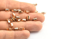 Rose Gold Slide On End, 25 Rose Gold Slide On End Clasps for Seed Beads, Findings, Bracelets (6x4mm) BS 2124 Q0341