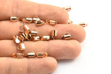 Rose Gold Slide On End, 25 Rose Gold Slide On End Clasps for Seed Beads, Findings, Bracelets (6x4mm) BS 2124 Q0341