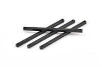 Black Necklace Bar, 6 Oxidized Brass Black Bars With 2 Holes (40x2x2mm) A0838 S1180