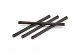 Black Necklace Bar, 6 Oxidized Brass Black Bars With 2 Holes (40x2x2mm) A0838 S1180