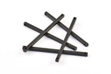 Black Necklace Bar, 6 Oxidized Brass Black Bars With 2 Holes (40x2x2mm) A0838 S1180
