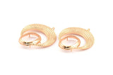 Rose Gold Crescent Pendant, 1 Rose Gold Plated Brass Crescent Pendants With 1 Loop and 15.5x20mm Pad Setting (43x34x2.8mm) BS 1885 Q0414