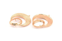 Rose Gold Crescent Pendant, 1 Rose Gold Plated Brass Crescent Pendants With 1 Loop and 15.5x20mm Pad Setting (43x34x2.8mm) BS 1885 Q0414