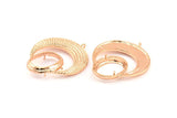 Rose Gold Crescent Pendant, 1 Rose Gold Plated Brass Crescent Pendants With 1 Loop and 15.5x20mm Pad Setting (43x34x2.8mm) BS 1885 Q0414