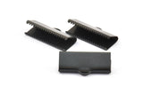 Choker Crimp Ends, 10 Oxidized Brass Black Large Ribbon Crimp Ends With Loop, Findings (25x10mm) A0041 S629