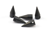 Black Spike Charm, 5 Oxidized Brass Black Spike Tribal Pendant (15x6mm) A0760 S633