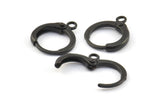 Black Leverback Earring, 20 Oxidized Brass Black Leverback Earring Findings (13mm) Bs-1106--a0930 S374