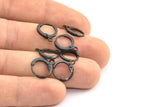 Black Leverback Earring, 20 Oxidized Brass Black Leverback Earring Findings (13mm) Bs-1106--a0930 S374