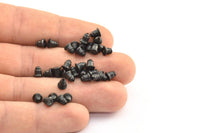 Earring Back Stopper, 50 Oxidized Brass Black Earring Back Stopper, Earnest (5x5mm) A0321 S372