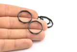 Black Faceted Ring, 6 Oxidized Brass Black Faceted Rings, Connectors (20mm) N0503 S471