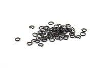 6mm Jump Rings, 125 Oxidized Brass Black Jump Rings (6x1mm) A0357 S474