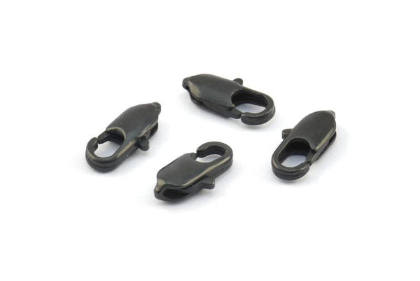 Black Parrot Clasp, 25 Oxidized Brass Black Lobster Claw Clasps (12.3x4.4mm) Bs-1654 S451