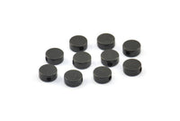 Round Spacer Bead, 25 Oxidized Brass Black Circle Industrial Spacer Bead, Findings (6x2.5mm) Bs-1329 S382