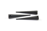 Long Spike Pendant, 2 Oxidized Brass Black Extra Long Spike Tribal Pendants (40x7mm) A0758 S637