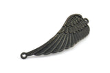 Black Wing Pendant, 2 Oxidized Brass Black Wing Pendants With 2 Loops, Earring, Jewelry Findings (43x13x1.5mm) BS 1959 S644