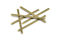 Antique Brass Bar Pendant, 12 Antique Brass Plated Bar Pendant With 1 Hole, Findings (55x3x1mm) Brc 154--a0826 A0907 U063