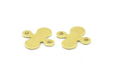 Brass Tag Connector, 24 Raw Brass Tiny Tags With 2 Holes, Stamping Tags, Connectors (15x15x0.8mm) A0889