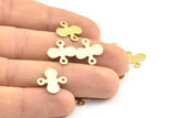 Brass Tag Connector, 24 Raw Brass Tiny Tags With 2 Holes, Stamping Tags, Connectors (15x15x0.8mm) A0889