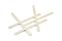 Silver Necklace Bar, 3 Silver Plated Sticks without Holes, Stamping Blanks, Jewelry Findings (55x3x1mm) Y165 H0386