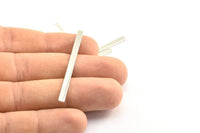 Silver Necklace Bar, 3 Silver Plated Sticks without Holes, Stamping Blanks, Jewelry Findings (55x3x1mm) Y165 H0386