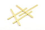 Brass Necklace Bar, 6 Raw Brass Bars, Brass Stick, Stamping Blank without Holes Findings (55x3x1mm) Y165